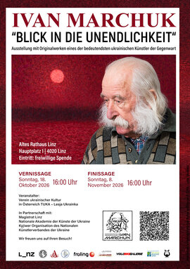 Wir laden herzlich zur Eröffnung einer Ausstellung mit Originalwerken von Ivan Marchuk, einem der bedeutendsten ukrainischen Künstler der Gegenwart, ein. Wir laden herzlich zur Eröffnung einer Ausstellung mit Originalwerken von Ivan Marchuk, einem der bedeutendsten ukrainischen Künstler der Gegenwart, ein.