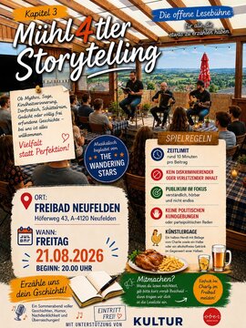 Plakat Mühlviertler Storytelling // created by Neufeldner Kunst- und Kulturverein eV