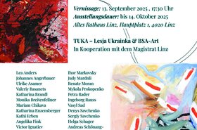  TUKA – Lesja Ukrainka lädt in Zusammenarbeit mit BSA-Art Sie und Ihre österreichischen Freund:innen herzlich zur Ausstellung ein: „Im Dialog der Distanzen“